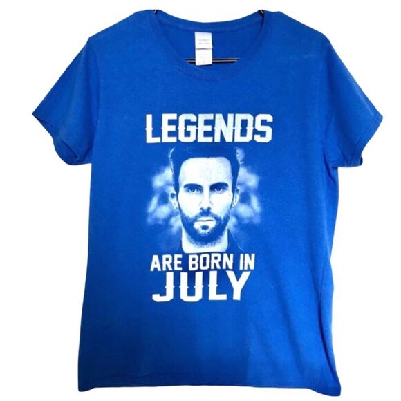Adam Levine Legends are Born in July Tee Blue Sz L - Picture 1 of 8